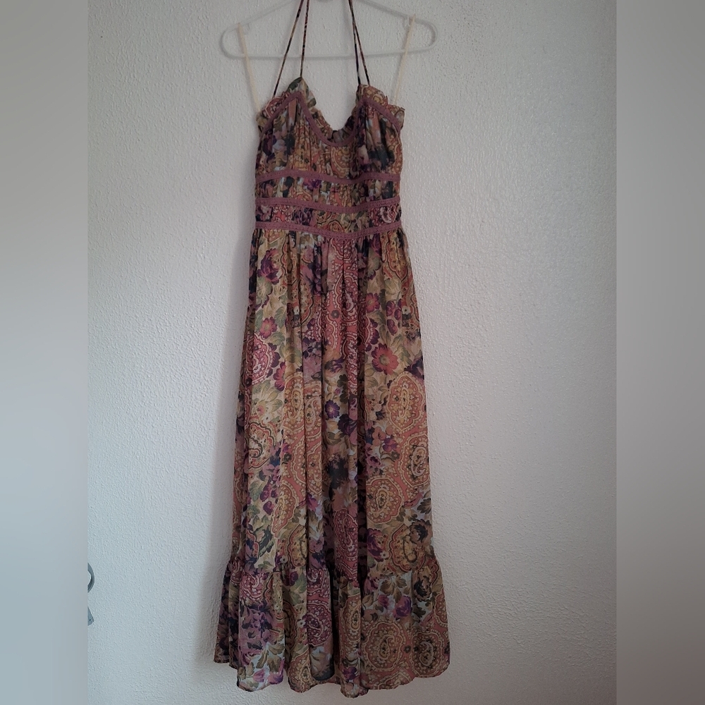 NWT DRESS FORUM Bohemian Floral Maxi Dress in Purple and Pink - Picture 3 of 10